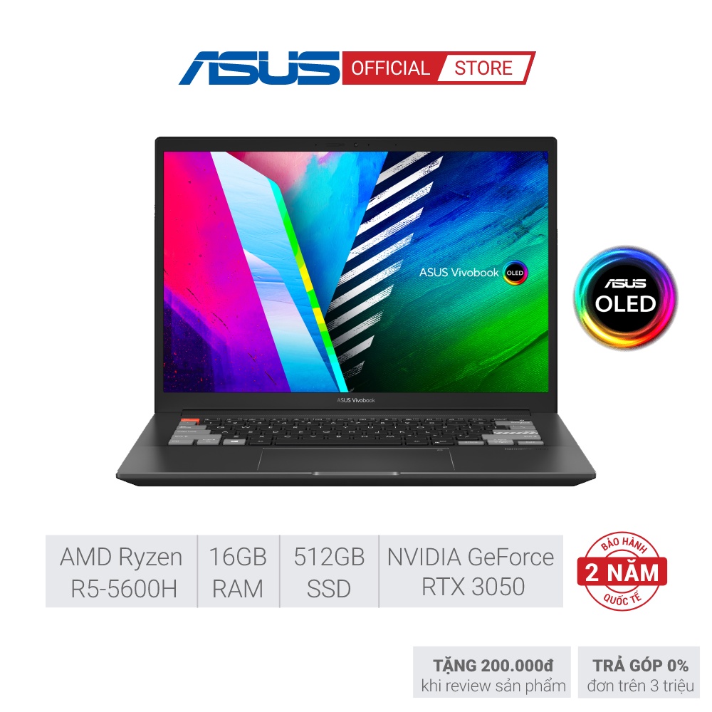 Laptop Asus Vivobook M7400QC-KM013W R5 5600H|16GB|512GB|RTX3050 4GB|14.0 OLED WQ