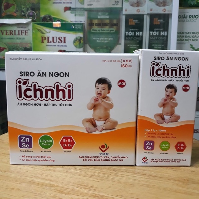 Siro ăn ngon tăng đề kháng Ích Nhi - Chai 100ml và Hộp 20 ống