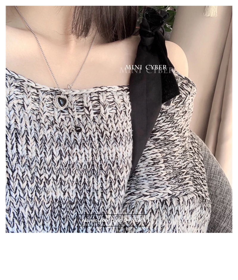 Dây Chuyền Mặt Trái Tim Màu Đen Phong Cách Hàn Quốc 22535