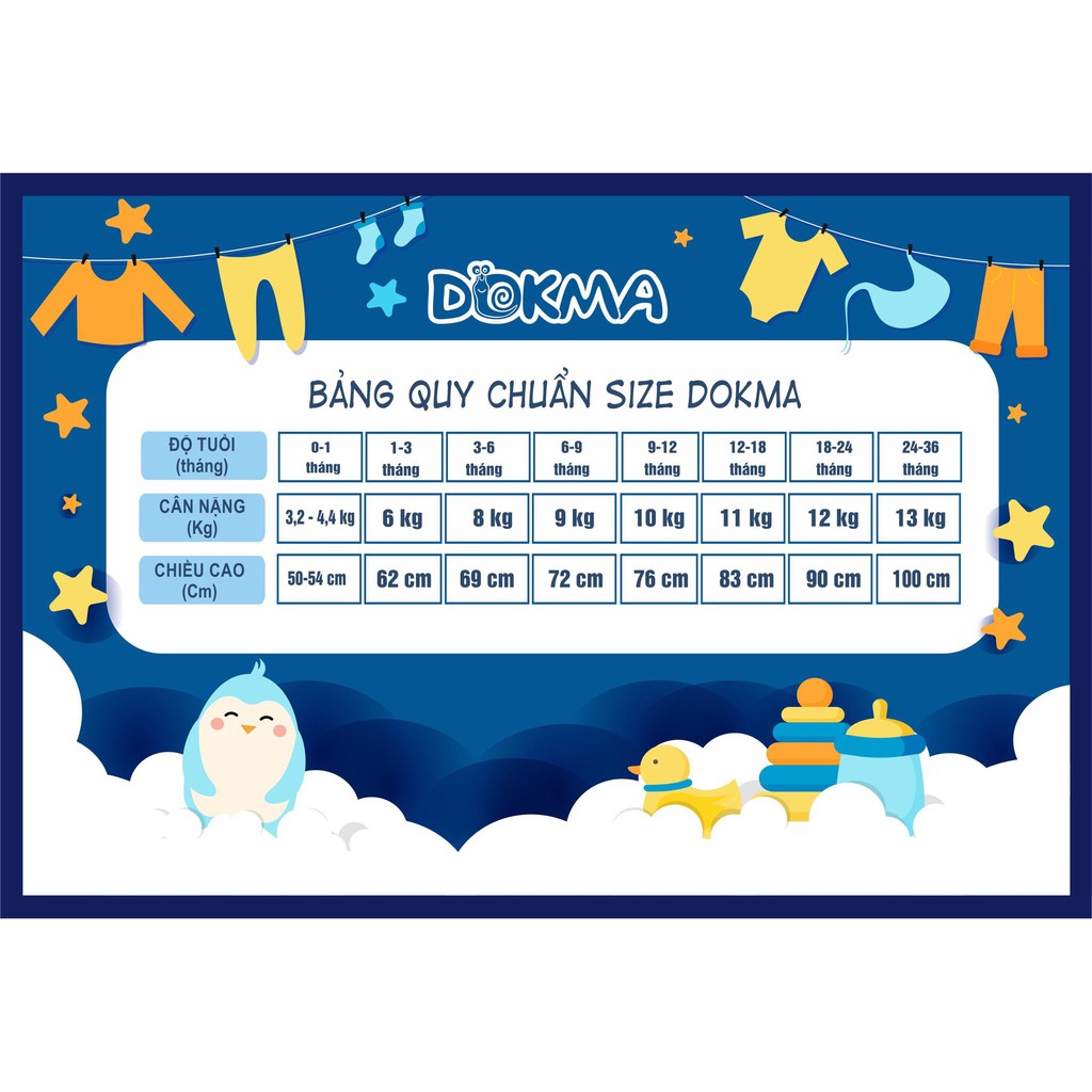 DB531 Bộ quần áo Ba lỗ sơ sinh Dokma (9-36M)