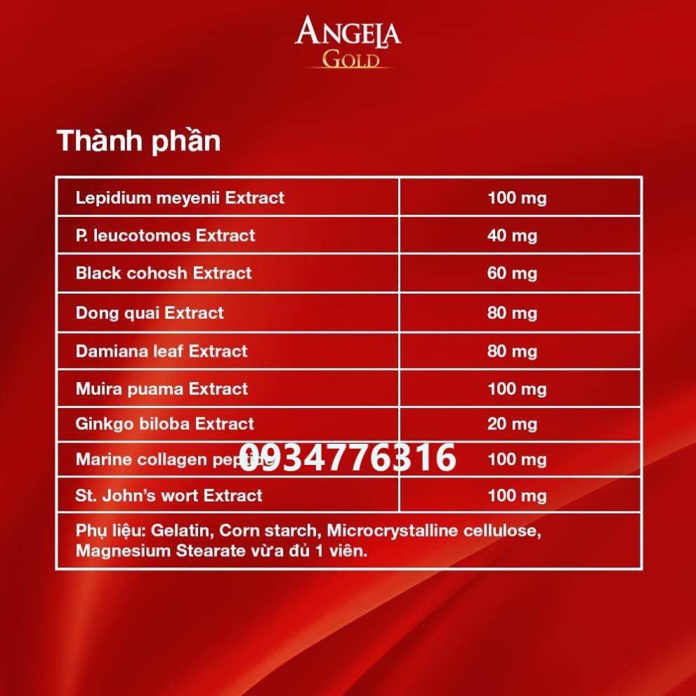Viên uống ANGELA GOLD tăng cường sinh lý nữ (15 viên)