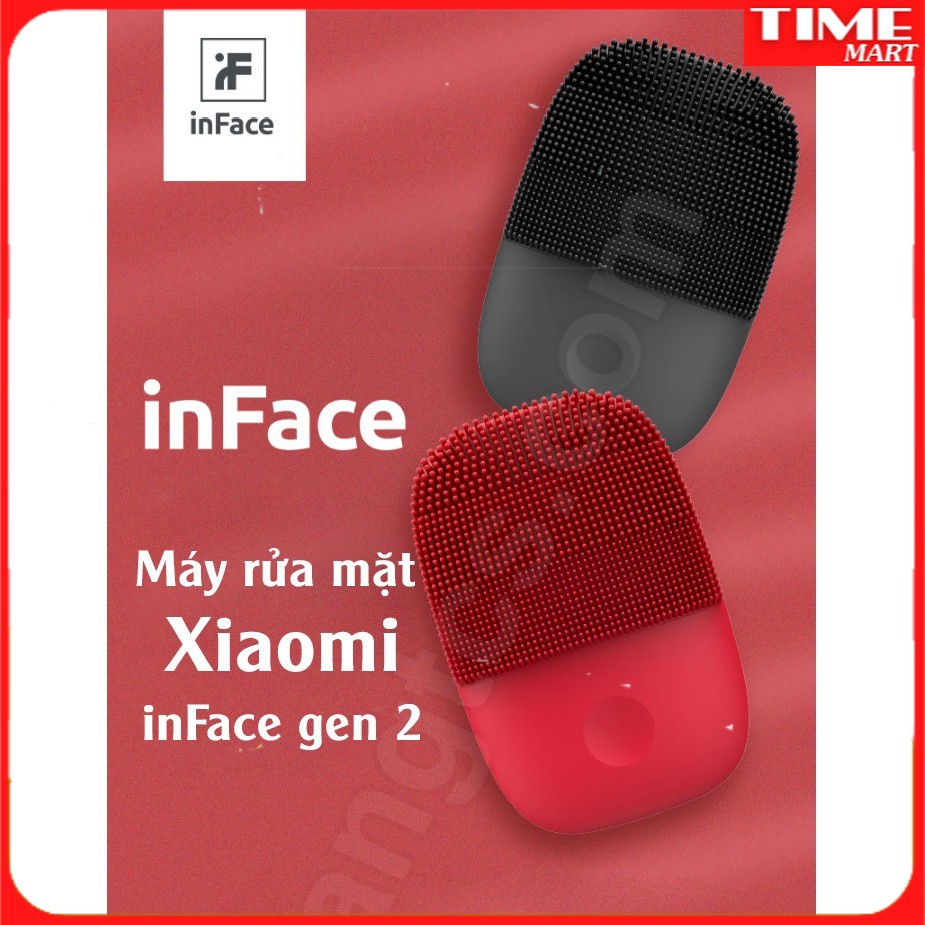 [CHÍNH HÃNG] Máy rửa mặt Xiaomi inFace gen2 (đỏ) lông dài và êm hơn (MẪU MỚI 2022) [TIME_MART siêu thị tiện ích]