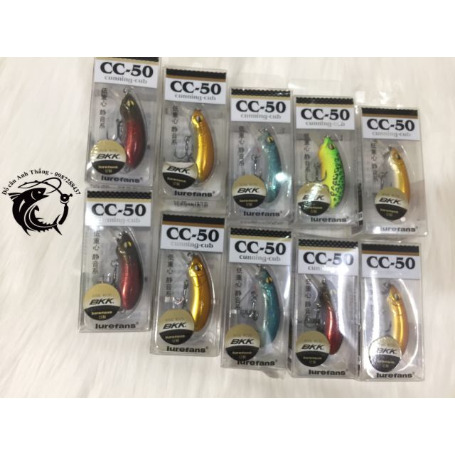 Mồi câu Lure, mồi cá giả CC50 Lurefans câu lửng 8,4gram 50mm