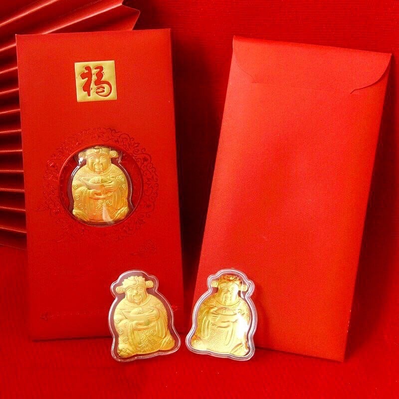 Lì Xì Thần Tài Mạ Vàng 24K May Mắn Rước Tài Lộc ❤️RẺ VÔ ĐỊCH❤️ Quà Ý Nghĩa Tết Tân Sửu ❤️ May Mắn Cho Ngày Vía Thần Tài