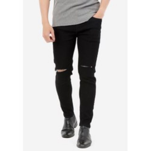 Quần Jeans Nam Đen Rách Gối Size Lớn 37 38 QJL | BigBuy360 - bigbuy360.vn