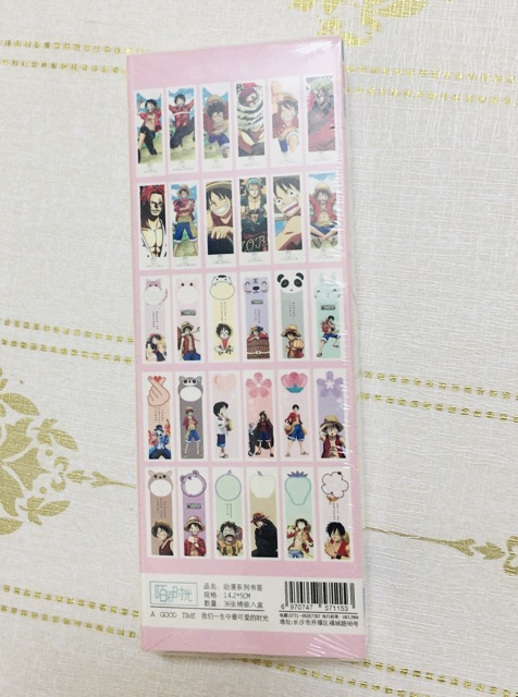 Bộ 36 ảnh bookmark anime onepiece , đánh dấu trang anime lufy onepiece