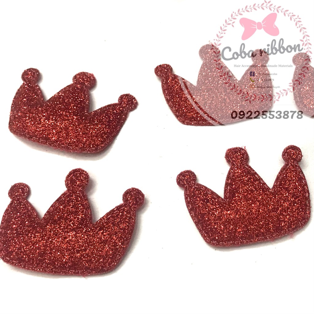 2 cái - Vương miện lớn nhũ kim tuyến lấp lánh cỡ 5cm