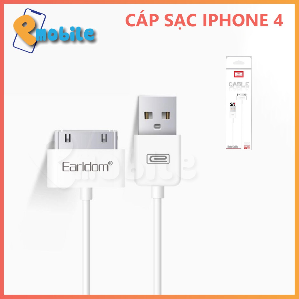 Cáp sạc nhanh Earldom ec-i4,thích hợp cho IP4/4s,tablet táo