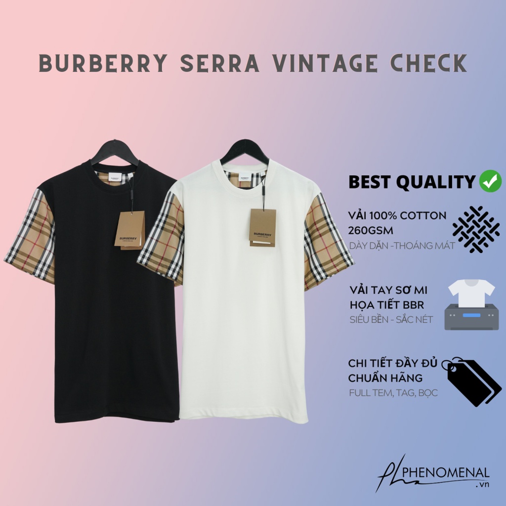 Áo thun BBR Serra Vintage Check - Bur.berry Best chất 100% Cotton 2 chiều chi tiết Chuẩn hãng