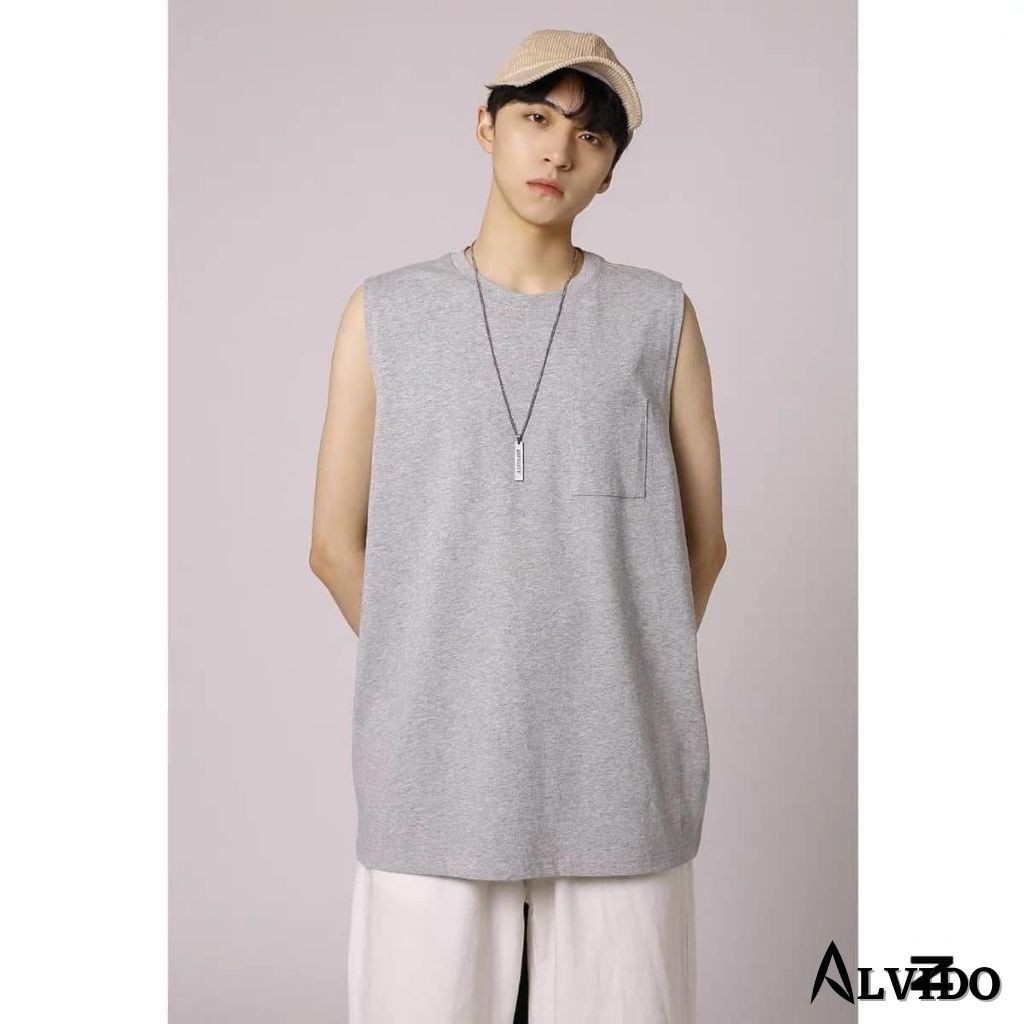 Áo ba lỗ nam SANVADIO - Áo ba lỗ túi unisex from rộng hàn quốc