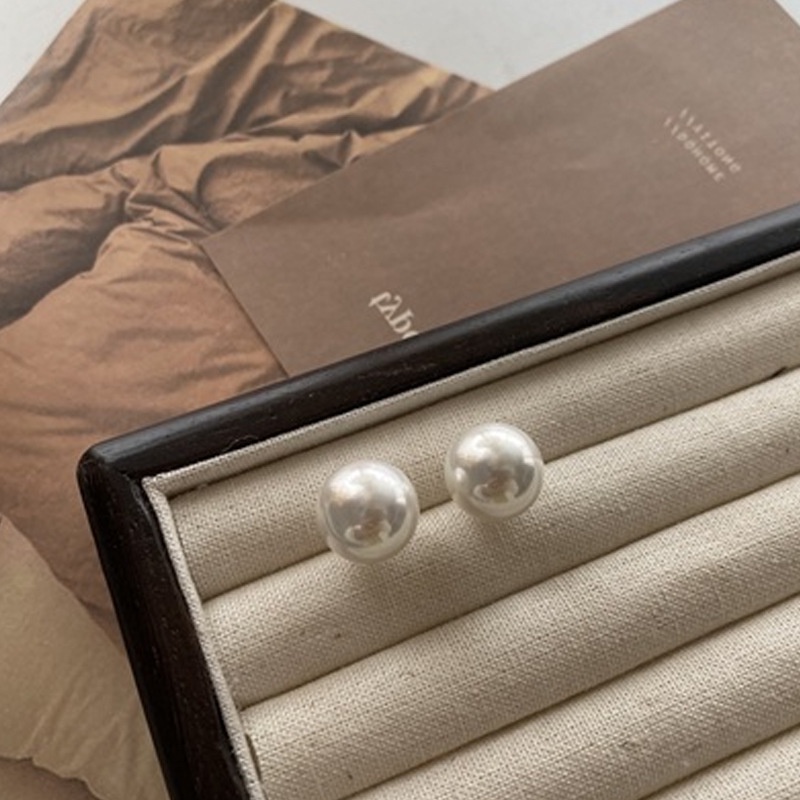 Khuyên Tai Kim Bạc Đính Ngọc Trai Phong Cách Retro Mới