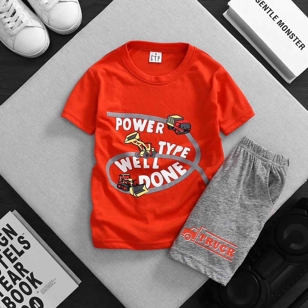 Bộ bé trai. Bộ cộc tay G.A.P chất cotton hình ô tô, batman, khủng long, spiderman BH35