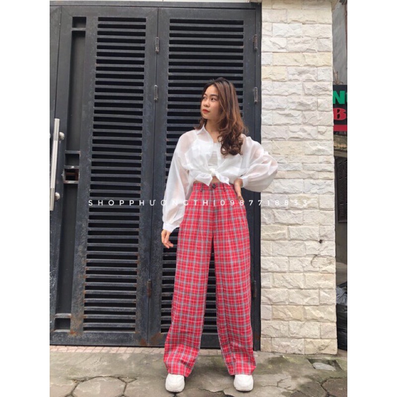 [ Mã FAGREEN55 giảm 10% tối đa 30K đơn 99K] Quần kẻ caro đủ màu ống rộng siêu hot HANA138 | BigBuy360 - bigbuy360.vn