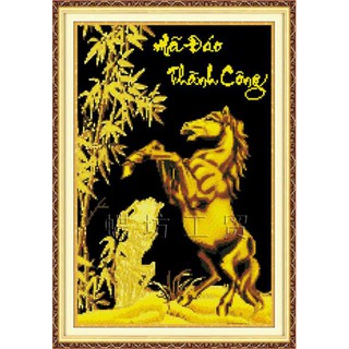 Tranh Thêu Chữ Thập 3D Mã Đáo Thành Công 222332 , N2304 (KHÁCH TỰ THÊU) KT:36X51CM