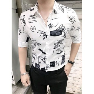 Áo sơ mi nam họa tiết hình học