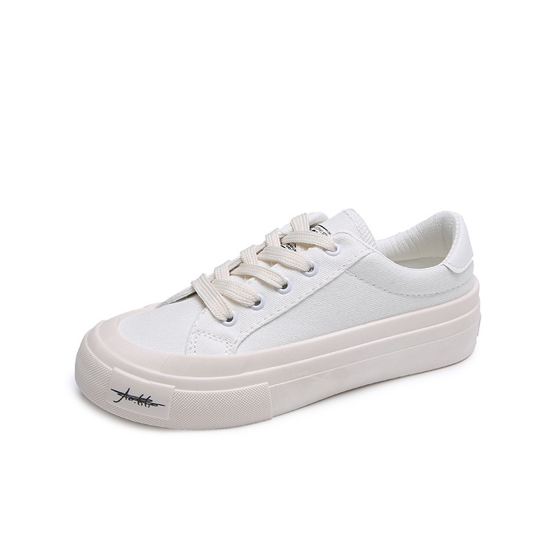 Giày thể thao sneaker nữ đế bằng bánh mì chất liệu canvas xinh xắn giặt không phai màu