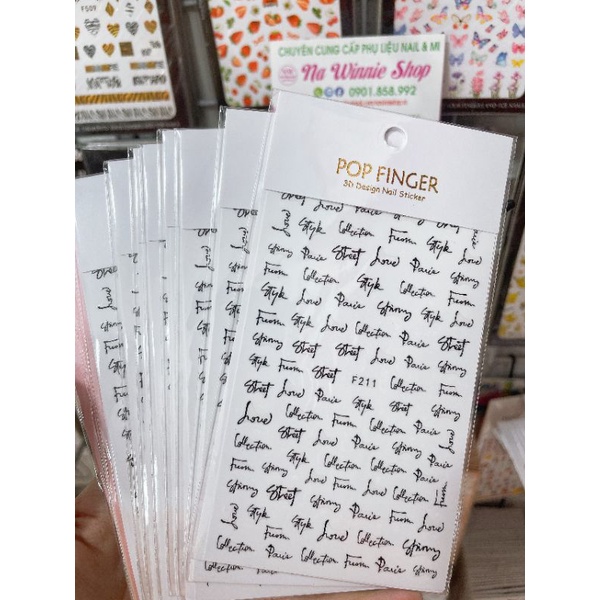 Sticker dán móng hình chữ