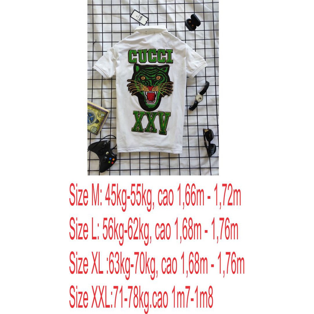 [CÓ VIDEO] Áo thun nam đính kim sa thêu hổ XXV có cổ tay ngắn vải đẹp co dãn foom dáng body 2 màu trắng đen cao cấp | BigBuy360 - bigbuy360.vn