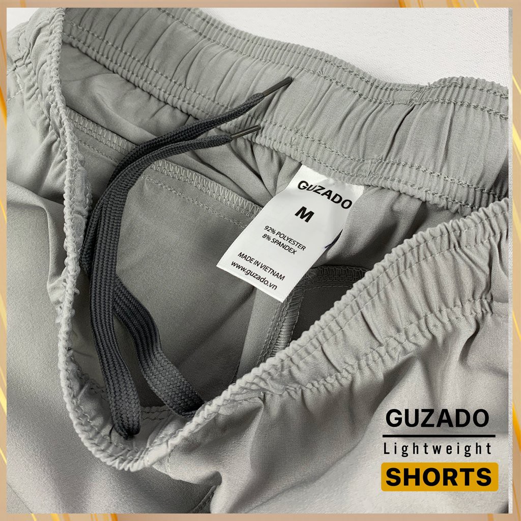 Quần đùi nam Guzado phong cách thể thao khỏe khoắn, chất gió mềm siêu mịn, co giãn tốt, vận động thoải mái GSR01