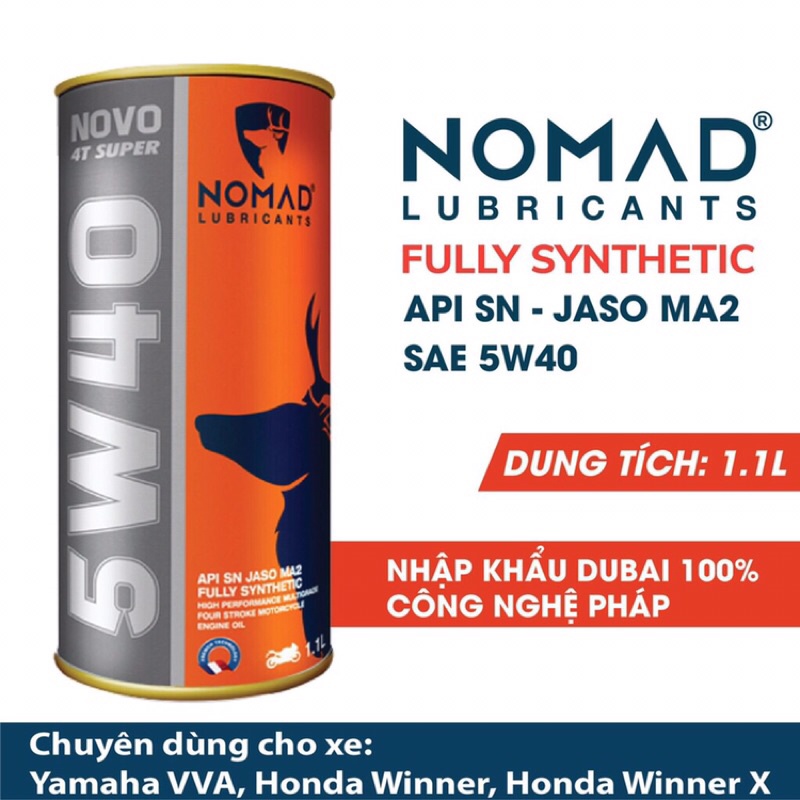 nhớt đubai nomad 5w40 bộ nhờn cao tốt cho các dòng xe