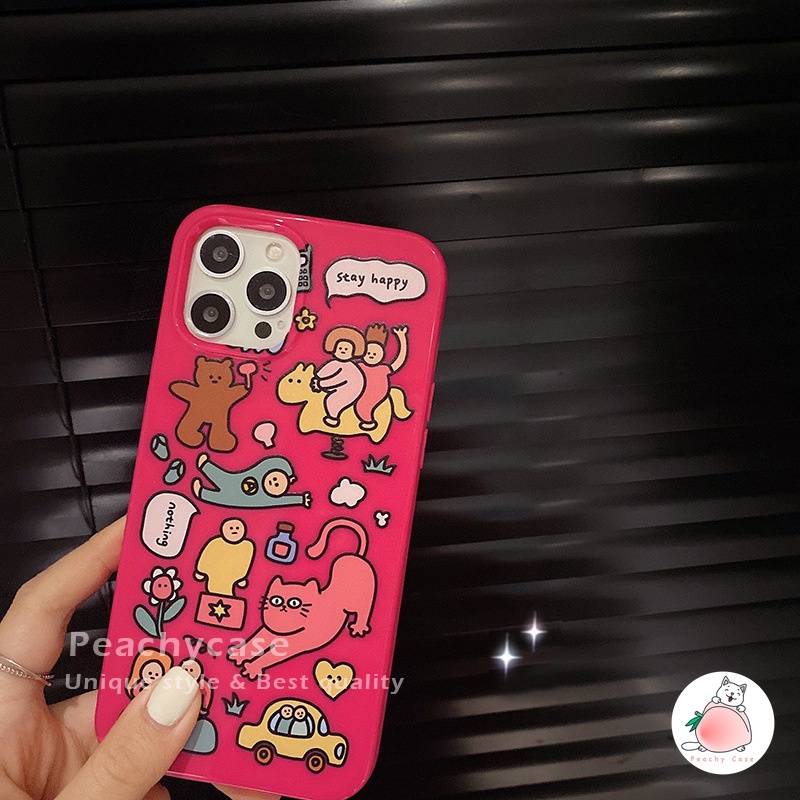 Ốp Điện Thoại TPU Mềm Chống Bụi Hình Gấu Hoạt Hình Cho iPhone 13 Mini 12 Pro Max 11 Xr Xs Max X 7 8 Plus 12Mini
