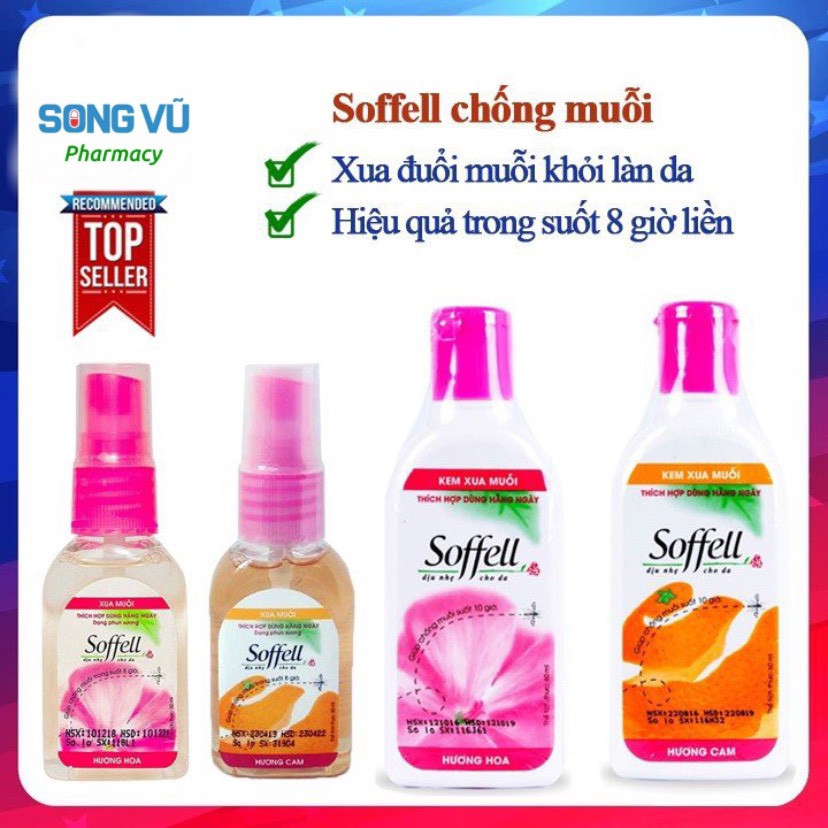 Kem chống muỗi Soffell Hương Hoa & Hương Cam