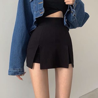 Chân váy xẻ tà quần cạp cao ulzzang(kèm ảnh thật)
