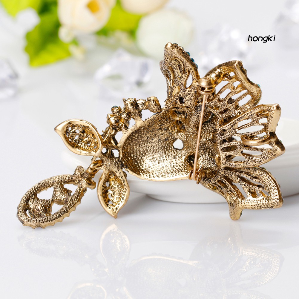 (Hàng Mới Về) Trâm Cài Áo Hình Hoa Đính Đá Nhiều Màu Sắc Thời Trang