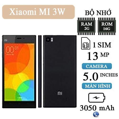 Điện Thoại Xiaomi 3W Cảm Ứng Ram 2G Bộ Nhớ 16G Tải Game Ứng Dụng Thoải Mái