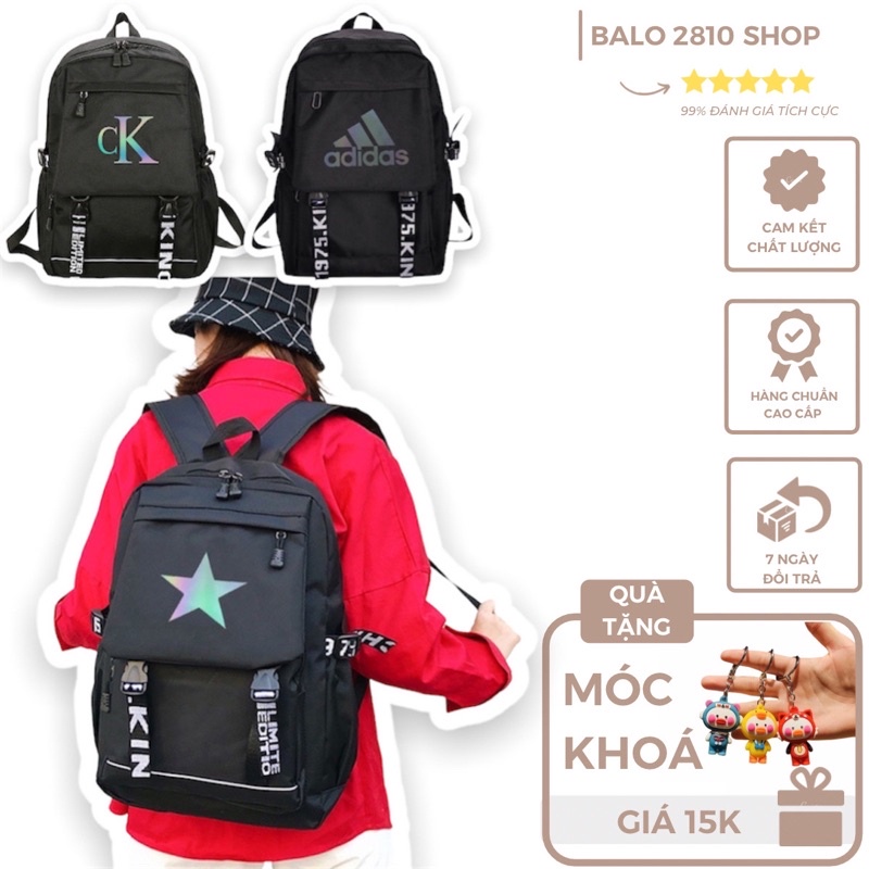 Balo Ulzzang Hàn Quốc Phản Quang Thời Trang Unisex Backpack 2810 Shop Balo Đi Học Nam Nữ Chống Nước Có Ngăn Chống Sốc