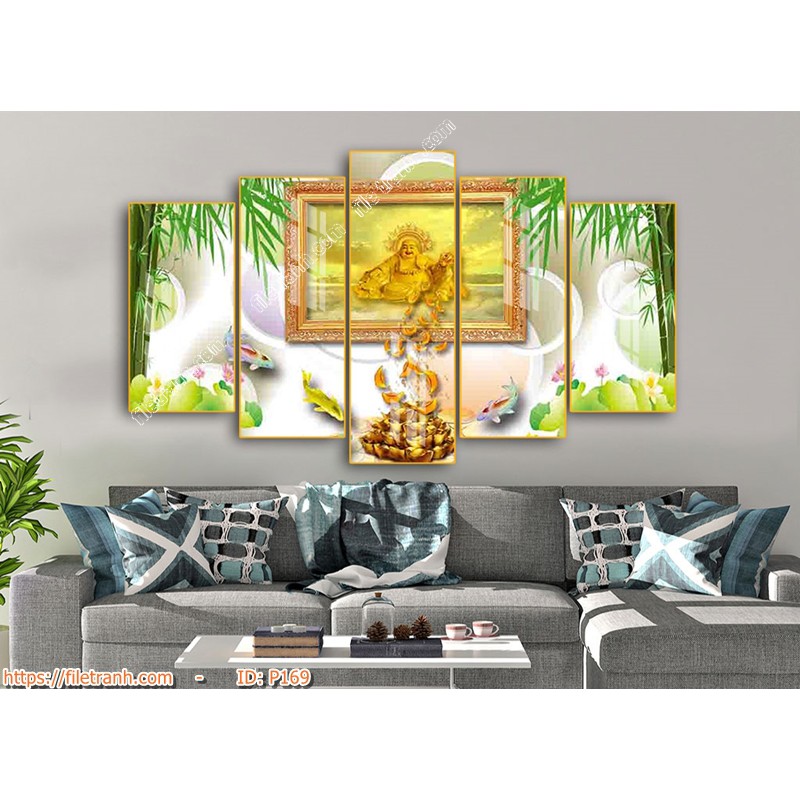 Tranh tráng gương treo tường 3d hình Phật