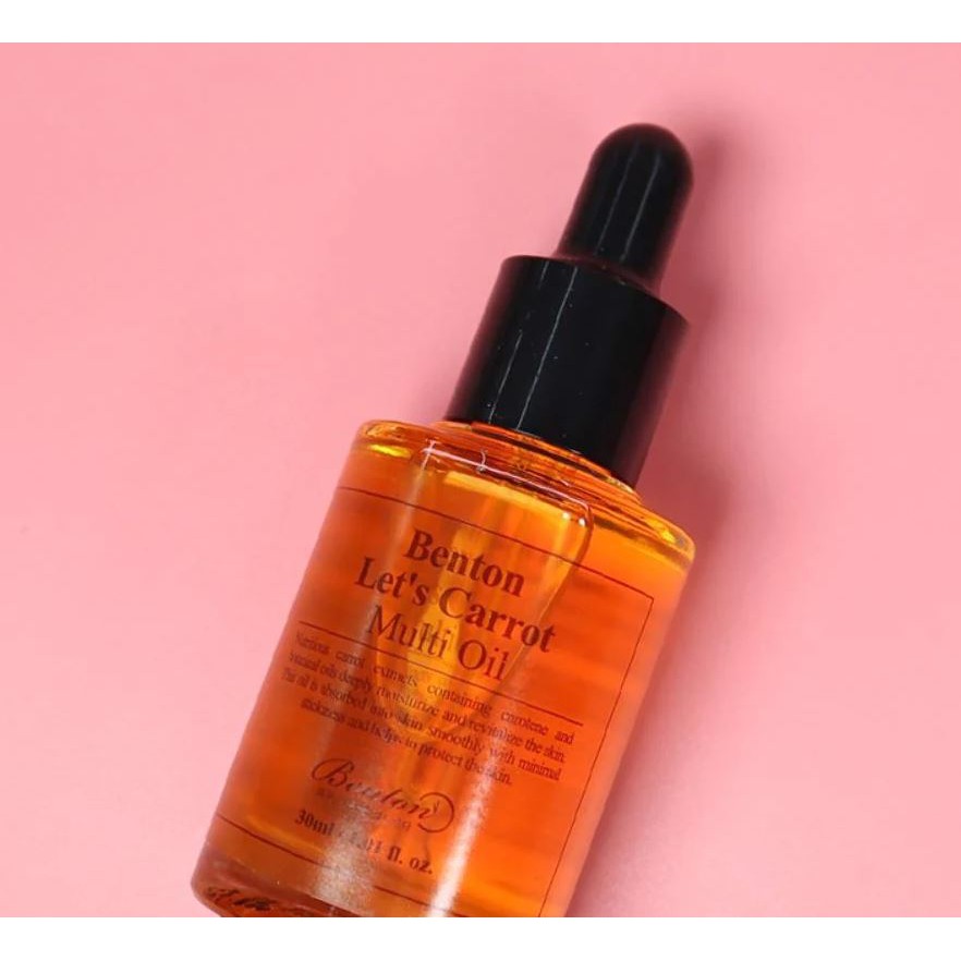 Tinh Dầu Khóa Ẩm, Làm Sáng Da Dưỡng Da Mềm Mịn Chiết Xuất Cà Rốt Benton Let's Carrot Multi Oil 30ml