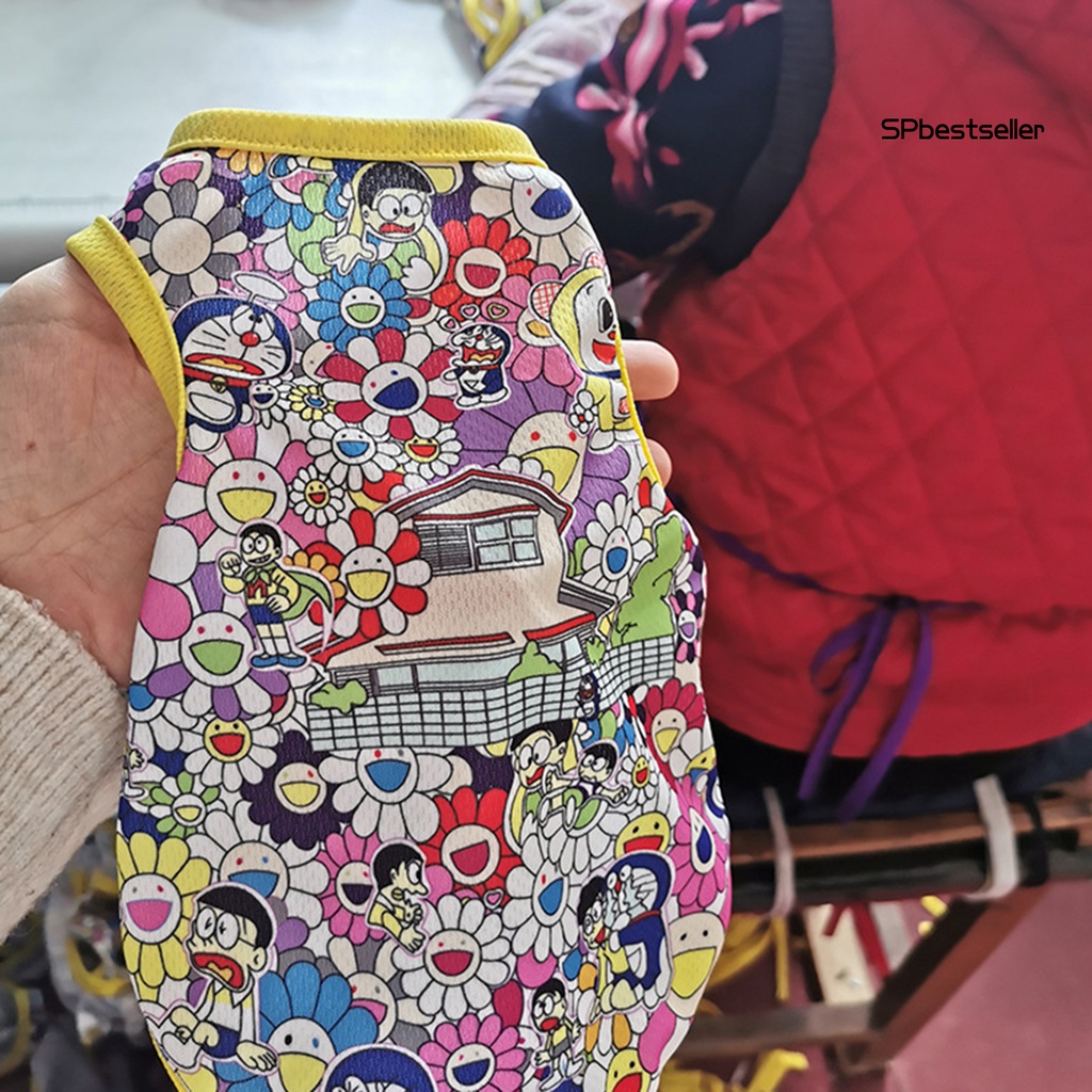 Áo thun cổ tròn in họa tiết hoạt hình dành cho thú cưng