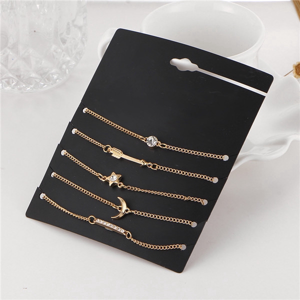 Set 5/6 chiếc lắc tay nữ mạ vàng đính đá sang trọng