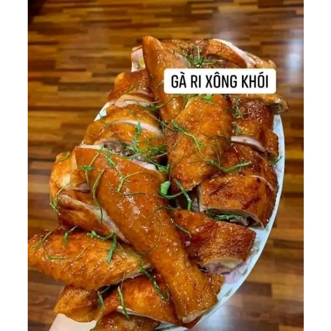 _Gà ri hun khói khay nửa con