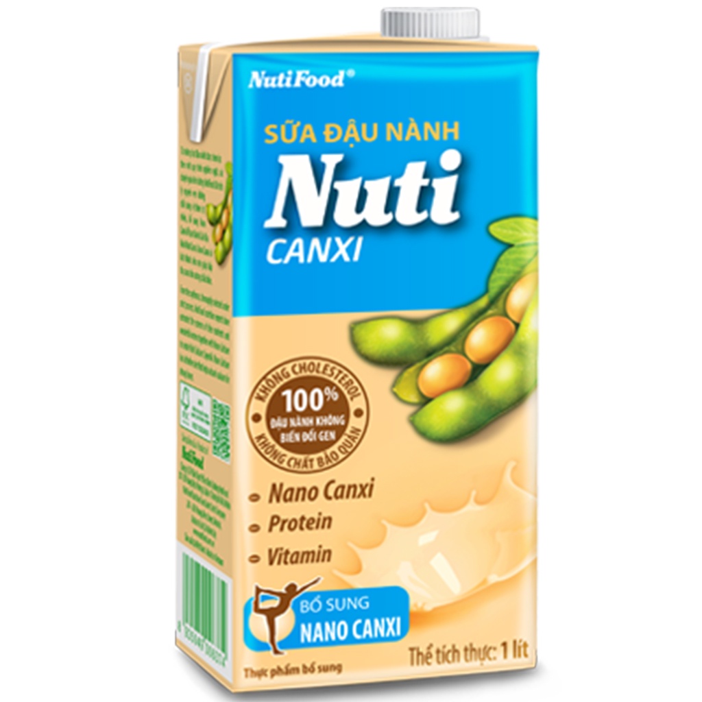 3 Hộp 1 Lít Sữa Đậu Nành Nuti Canxi-TUHStore