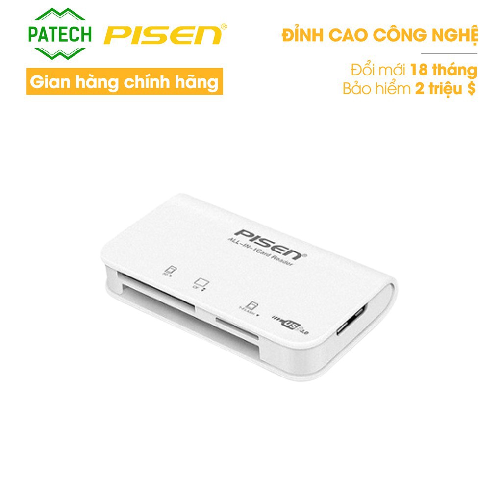 Đầu đọc thẻ đa năng Pisen All-in-one USB 3.0 - HÀNG CHÍNH HÃNG