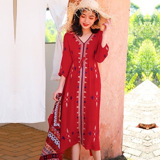 Váy boho đi biển dáng dài