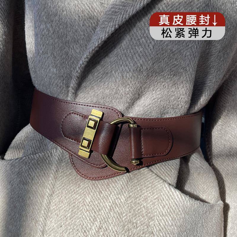 Thắt lưng da bản rộng co giãn thời trang cho nữ