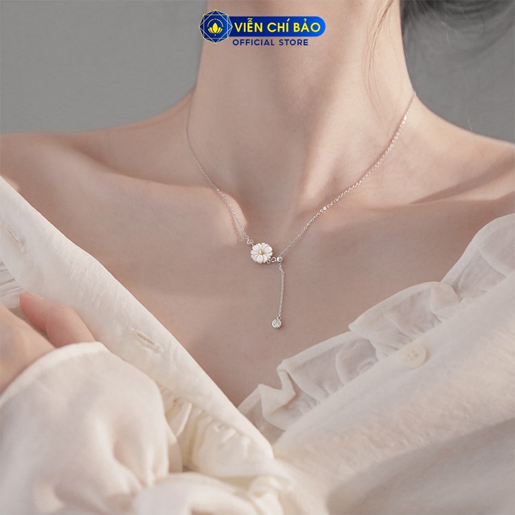 Dây chuyền bạc nữ Cúc họa mi chất liệu bạc 925 thời trang phụ kiện trang sức nữ Viễn Chí Bảo D400350