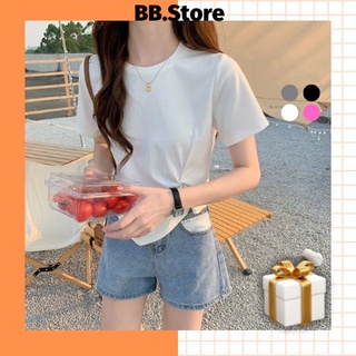 Áo kiểu nữ tay ngắn, áo thun tay ngắn thiết kế xẻ tà nhiều màu đủ size s,m,l