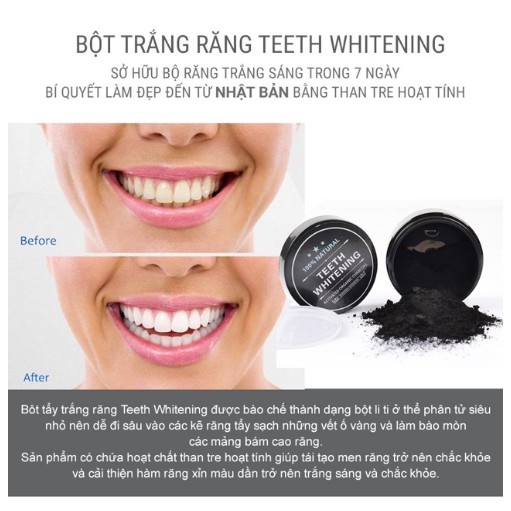 Bột trắng răng than tre cho hàm răng trắng sáng 30gr