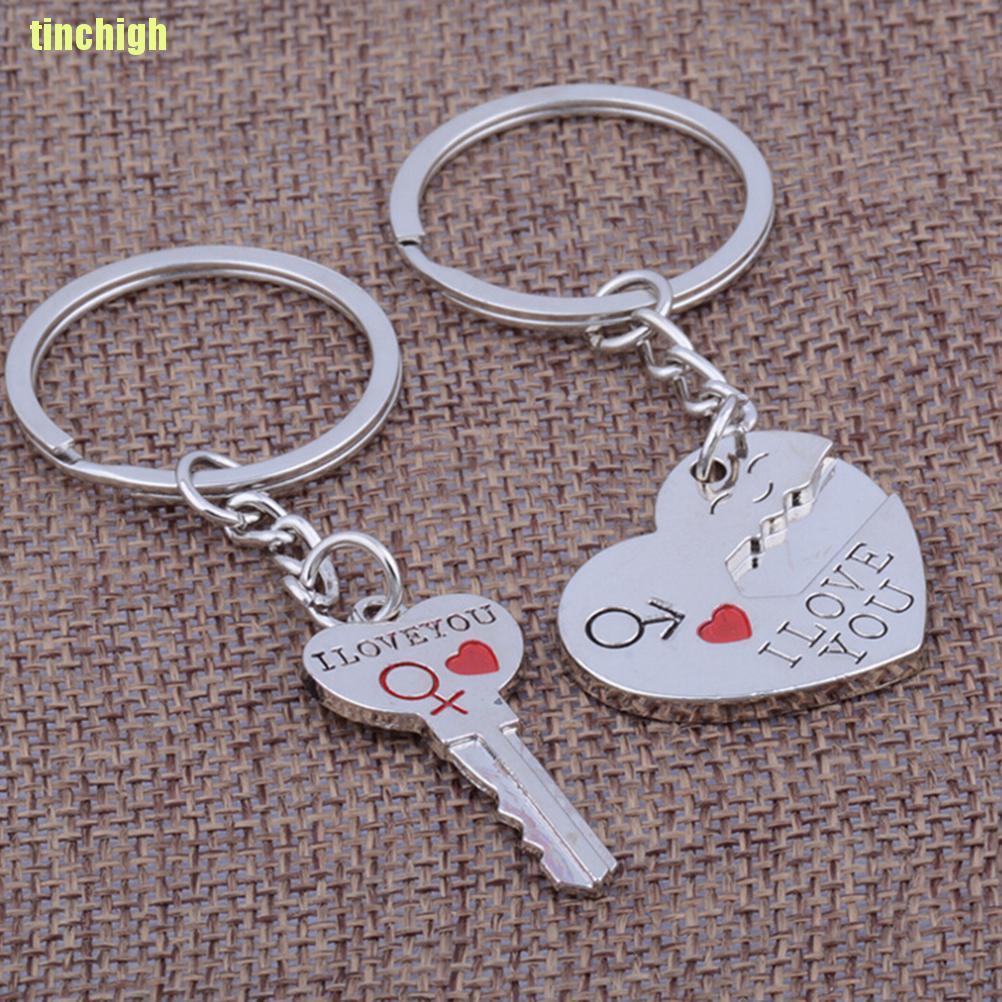 Bộ 2 Móc Khóa Hình Trái Tim Lãng Mạn Thời Trang