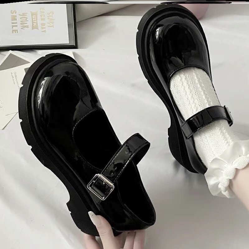 Giày búp bê Lolita dây cài đế 5 phân ôm chân cao cấp - giày nữ đế độn da mềm thời trang | WebRaoVat - webraovat.net.vn