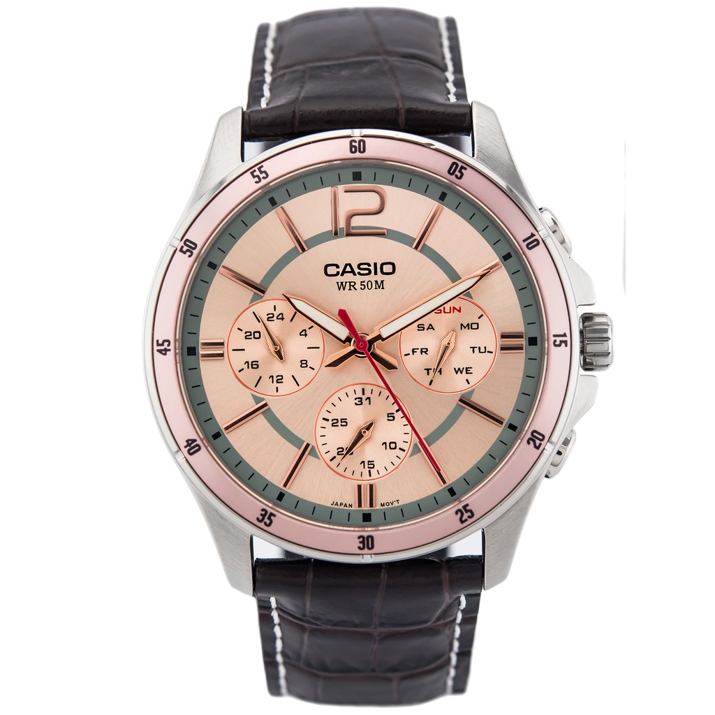 Đồng hồ nam dây da Casio Standard chính hãng Anh Khuê MTP-1374L-9AVDF (43mm)