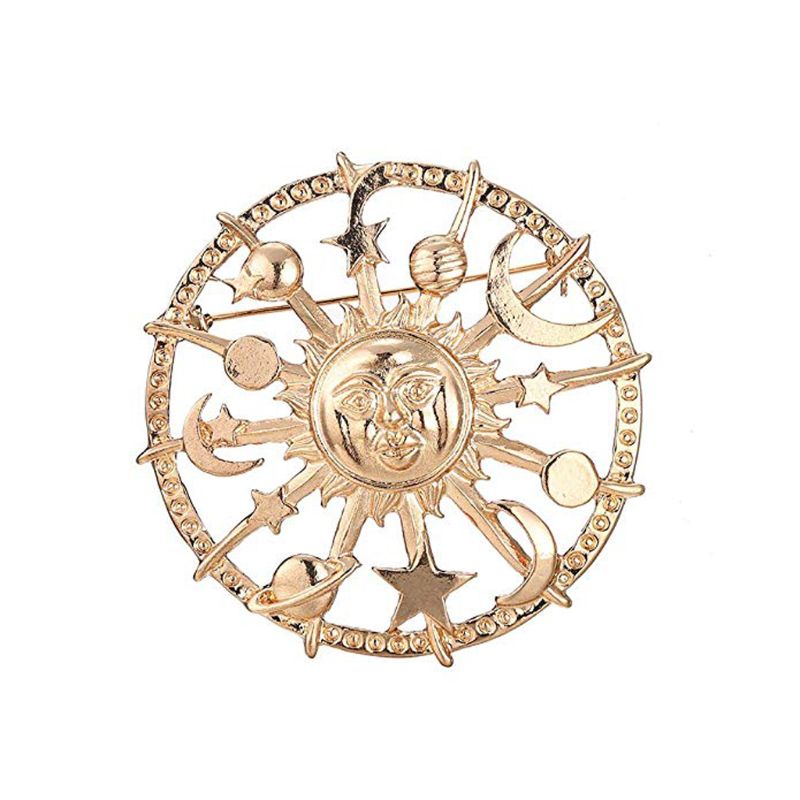 Ghim Cài Áo Hình Ngôi Sao / Mặt Trăng / Bánh Lái / Mặt Trời Thời Trang