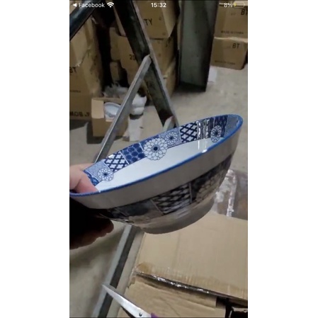 Tô Phở, tô loe phục vụ quán cơm phở họa tiết cổ xanh lam giả cổ  BÁT TRÀNG CAO CẤP