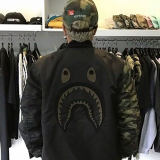Áo khoác bape,Bomber jacket cá mập,Unisex