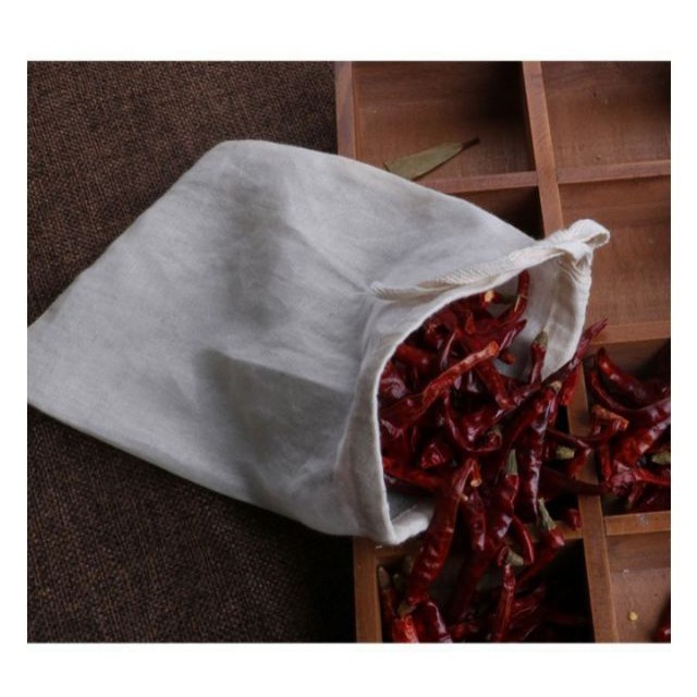 Túi Lọc Nấu Ăn Vải Bông Tự Nhiên Có Dây Rút 30x40cm(2 túi/sp)