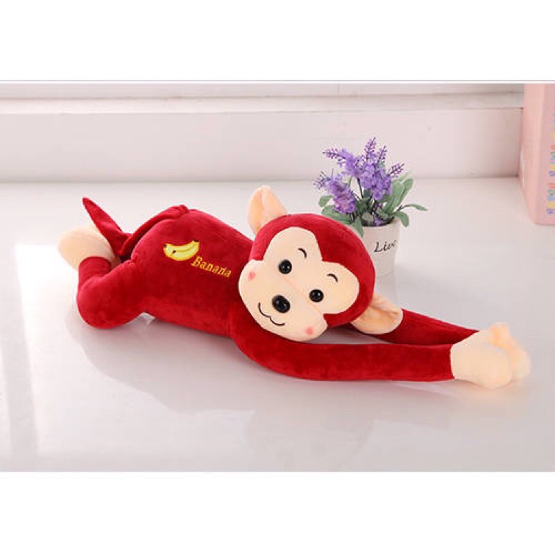 5 Màu Thú Bông KHỈ TAY DÀI - Tay Cúc Bấm cho Bé - Lông Nhung Mềm Mịn - Xịn Xò